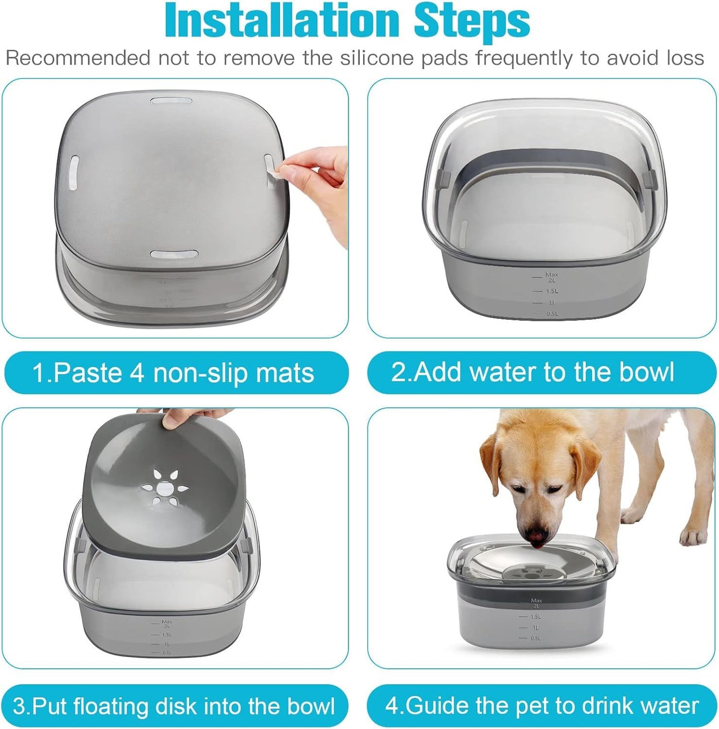 Wassernapf für Hunde 2L No Spill Dog Bowl™