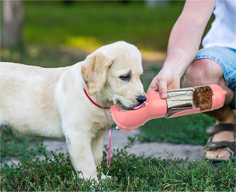 Pet Water Bottle Feeder Bowl Garbage Bag Storage Portable Pet Outdoor Travel 3 In 1™