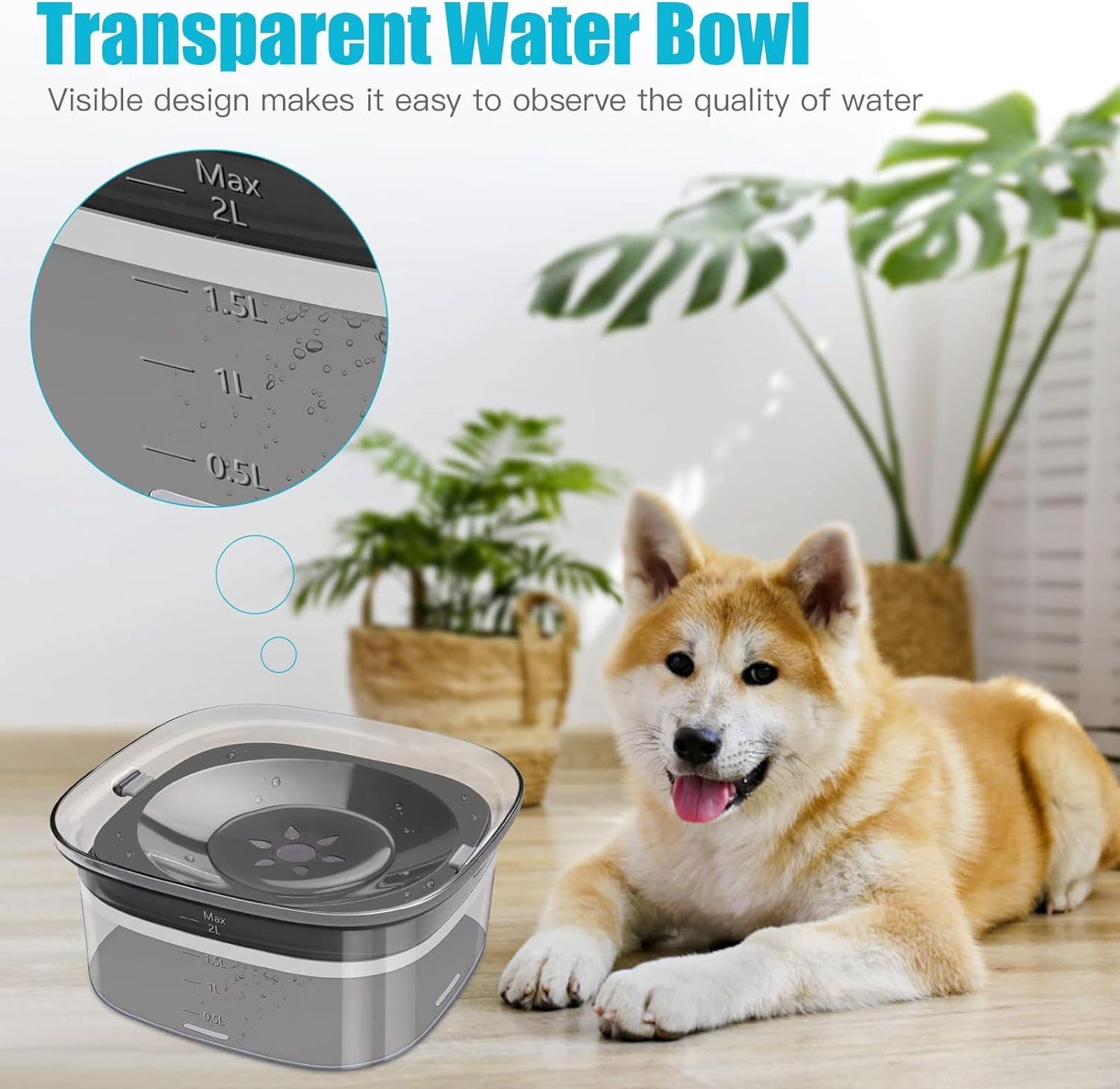 Dog Water Bowl 2L No Spill Dog Bowl™