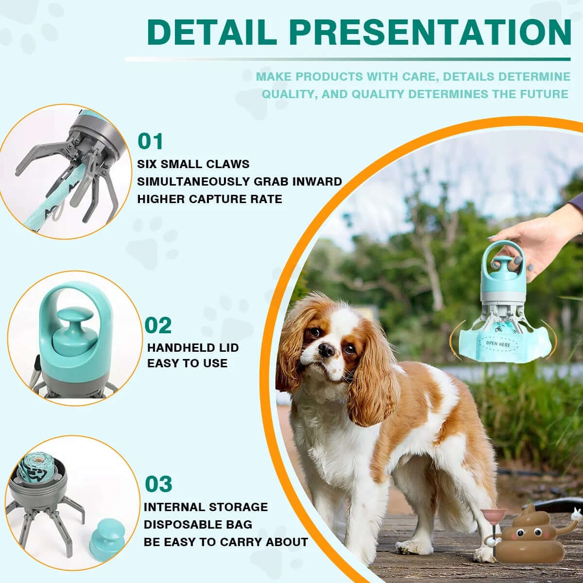 Dog Pooper Scooper | Outdoors Portable Claw Poop Scooper Garbage Bag™