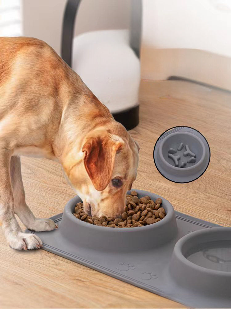 Silicone Non-Slip Pet Drinking And Feeding Double Bowl™